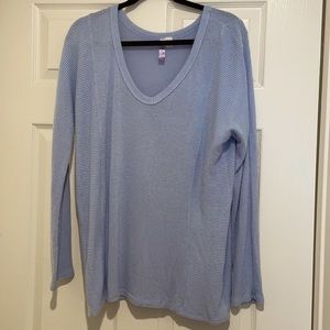 Light blue, light weight sweater.